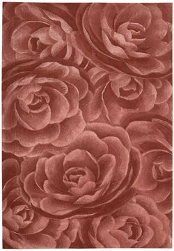 Nourison MODA Red Rectangle 8x11 ft Wool Carpet 101005