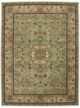 Nourison 2000 Green Rectangle 8x11 ft Wool Carpet 101212
