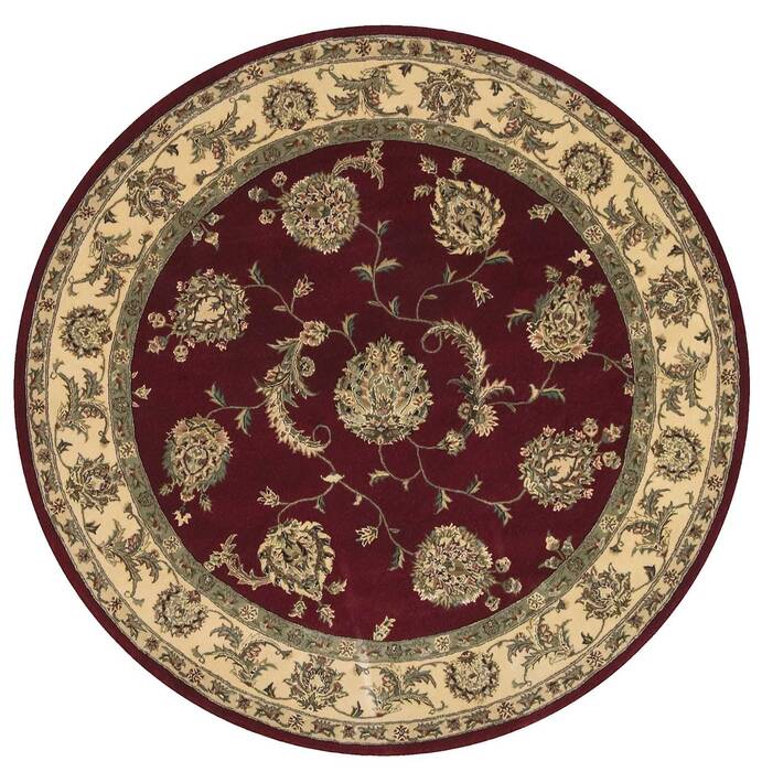 Nourison 2000 Red Round 5 to 6 ft Wool Carpet 101247 SKU 101247