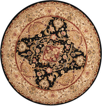 Nourison Nourison 2000 Black Round 5 to 6 ft Wool Carpet 101290