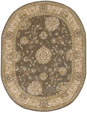 Nourison Nourison 2000 Grey Oval 8x11 ft and Larger Wool Carpet 101614