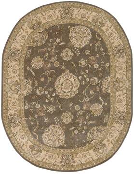 Nourison Nourison 2000 Grey Oval 8x11 ft and Larger Wool Carpet 101614