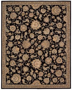 Nourison 2000 Black Rectangle 10x14 ft Wool Carpet 101720