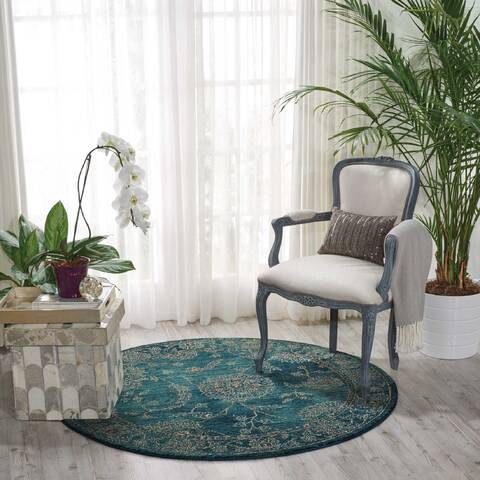 Nourison Nourison 2020 Blue Round 50 X 50 Area Rug 805-101814 Image 3