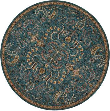 Nourison Nourison 2020 Blue Round 7 to 8 ft Polyester Carpet 101865