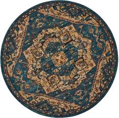 Nourison Nourison 2020 Blue Round 5 to 6 ft Polyester Carpet 101898