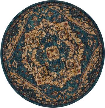 Nourison Nourison 2020 Blue Round 7 to 8 ft Polyester Carpet 101901