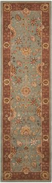 Nourison 3000 Blue Runner 6 to 9 ft wool and silk Carpet 101926