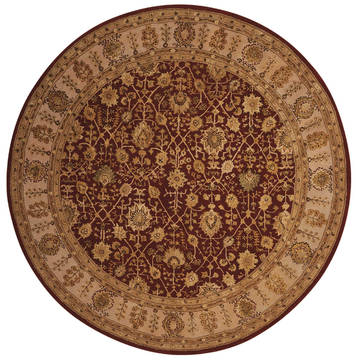 Nourison 3000 Brown Round 5 to 6 ft wool and silk Carpet 101948