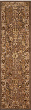 Nourison 3000 Beige Runner 10 to 12 ft wool and silk Carpet 101954