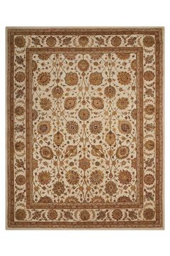 Nourison 3000 Beige Rectangle 8x10 ft wool and silk Carpet 102006