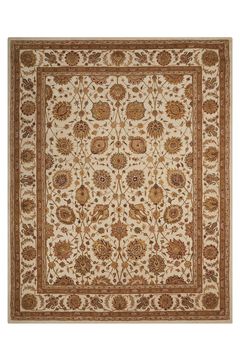 Nourison 3000 Beige Rectangle 8x10 ft wool and silk Carpet 102006