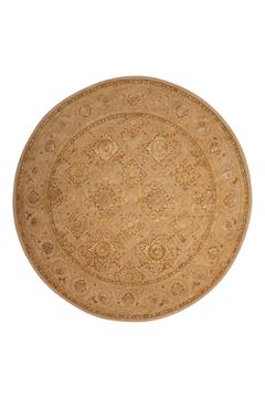 Nourison 3000 Beige Round 5 to 6 ft wool and silk Carpet 102026