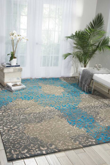 Nourison Opaline Grey 79 X 99 Area Rug 805-102322 Image 3