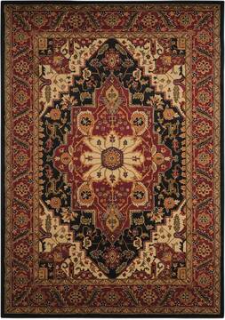 Nourison Paramount Black Rectangle 4x6 ft Polypropylene Carpet 102331