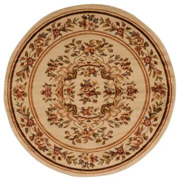 Nourison Paramount Beige Round 5'3" X 5'3" Area Rug  805-102387