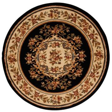 Nourison Paramount Black Round 5'3" X 5'3" Area Rug  805-102392