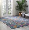 Nourison Passion Blue 80 X 100 Area Rug  805-102414 Thumb 3