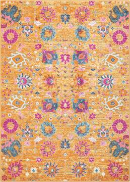 Nourison Passion Yellow Rectangle 4x6 ft Polypropylene Carpet 102426