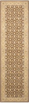 Nourison PERSIAN EMPIRE Brown Runner 6 to 9 ft Wool Carpet 102767