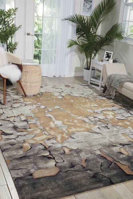 Nourison Prismatic Beige 79 X 99 Area Rug 805-102869 Image 3