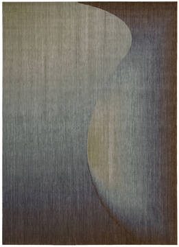 Nourison Radiant Arts Blue Rectangle 2x4 ft Wool Carpet 102917