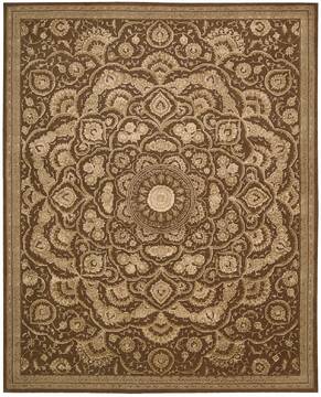 Nourison Regal Brown Rectangle 8x11 ft Wool Carpet 102979