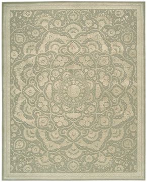 Nourison REGAL Green Rectangle 10x14 ft Wool Carpet 102986