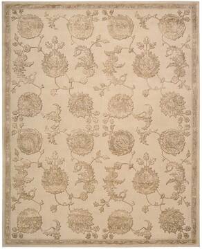 Nourison Regal Beige Rectangle 4x6 ft Wool Carpet 102994