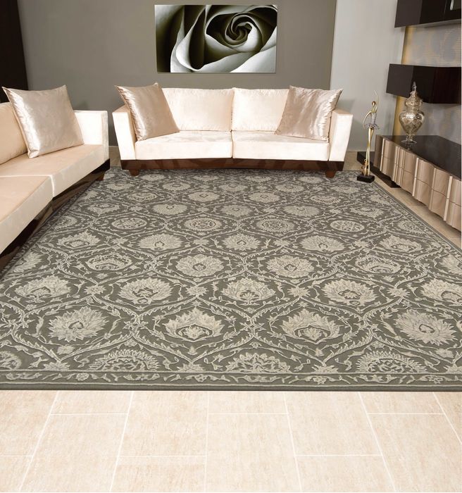 Nourison REGAL Grey 79 X 99 Area Rug 99446055439 805-103001 Image 1