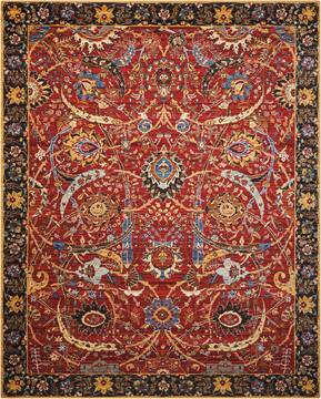 Nourison Rhapsody Red Rectangle 8x10 ft Wool Carpet 103110