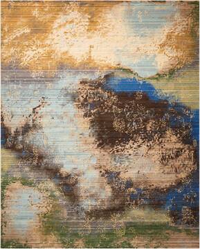 Nourison Rhapsody Blue Rectangle 8x10 ft Wool Carpet 103118