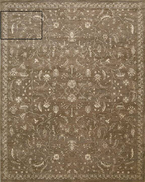 Nourison Silk Elements Brown Rectangle 10x13 ft Wool Carpet 103264