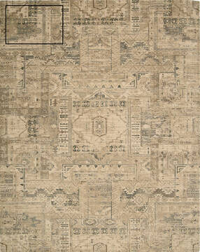 Nourison Silk Elements Beige Rectangle 6x9 ft Wool Carpet 103282