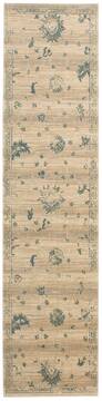 Nourison Silk Elements Beige Runner 10 to 12 ft Wool Carpet 103328