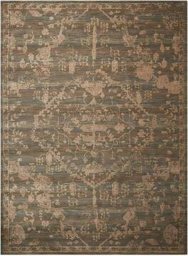 Nourison Silk Elements Blue Rectangle 8x11 ft Wool Carpet 103344
