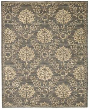Nourison Silk Elements Grey Rectangle 12x15 ft Wool Carpet 103346