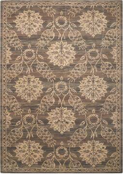 Nourison Silk Elements Grey Rectangle 6x9 ft Wool Carpet 103348