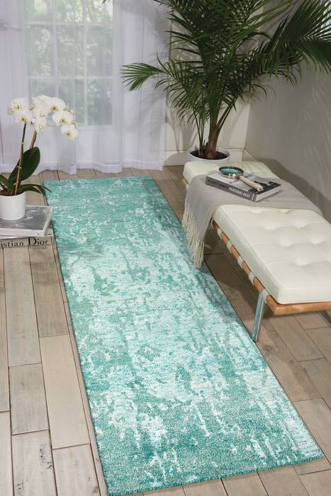 Nourison Silk Shadows Blue Runner 23 X 80 Area Rug 805-103436 Image 3