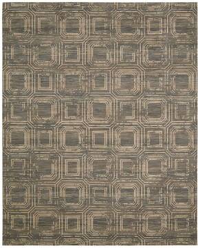 Nourison Silken Allure Grey Rectangle 8x10 ft Wool Carpet 103588