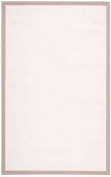 Nourison Sisal Soft White Rectangle 5x8 ft Wool Carpet 103604