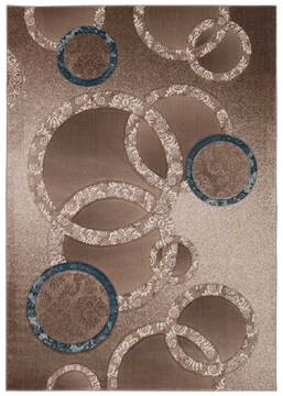 Nourison Soho Brown Rectangle 5x7 ft Polypropylene Carpet 103651