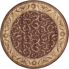 Nourison Somerset Brown Round 5 to 6 ft Polyester Carpet 103712