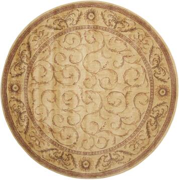 Nourison Somerset Beige Round 5 to 6 ft Polyester Carpet 103726