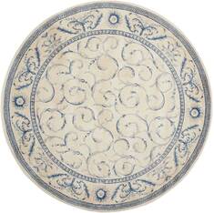 Nourison Somerset Beige Round 5 to 6 ft Polyester Carpet 103734