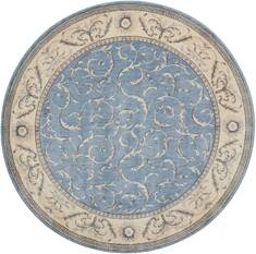 Nourison Somerset Blue Round 5 to 6 ft Polyester Carpet 103748