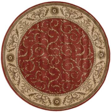 Nourison Somerset Red Round 5 to 6 ft Polyester Carpet 103776
