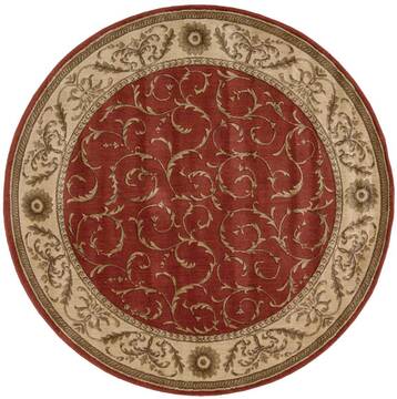 Nourison Somerset Red Round 5'6" X 5'6" Area Rug  805-103776