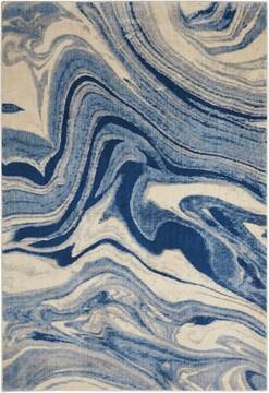 Nourison Somerset Blue Rectangle 2x3 ft Polyester Carpet 103960