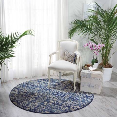 Nourison Somerset Blue Round 56 X 56 Area Rug 805-103979 Image 3